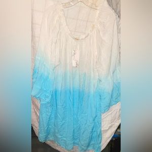 Ace Fashion blue and white shirt